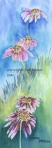 "Upsy Daisy" framed watercolor 19" x 10" $200 copyright C Isgreen