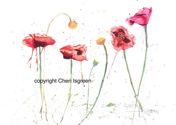 "A Splash of Poppies" copyright Cheri Isgreen 20"x16" $350